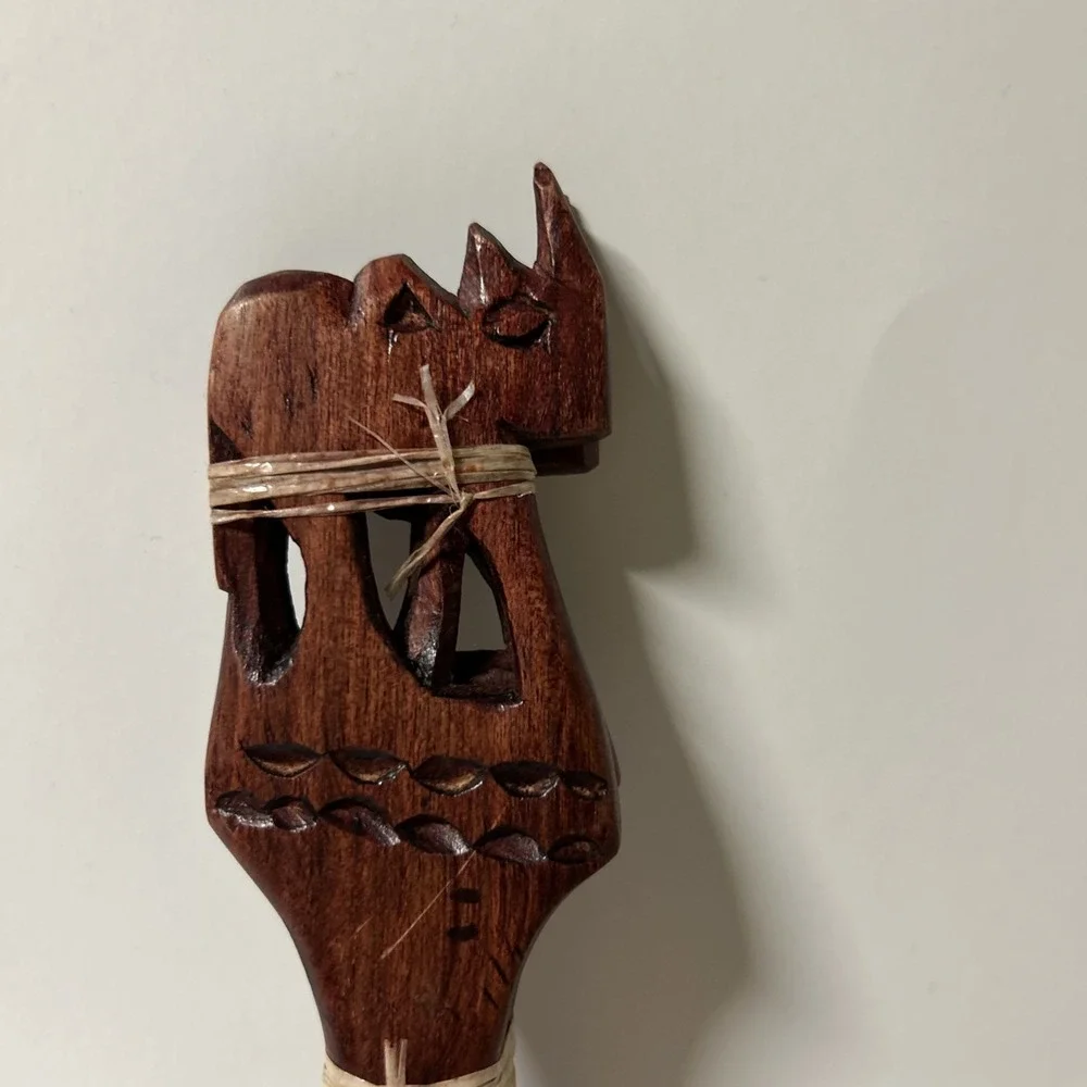Hand Carved African Decor Wooden Rhinoceros 7